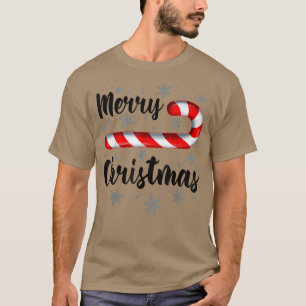 Candy Cane Merry Christmas Red and White Candy Sno T-Shirt