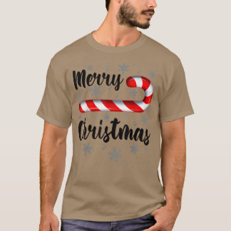 Candy Cane Merry Christmas Red and White Candy Sno T-Shirt