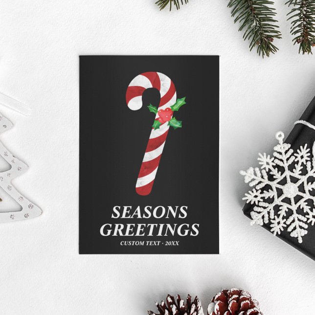 Candy Cane Modern Bold Custom Christmas  Holiday Card (Candy Cane Modern Bold Custom Christmas Holiday Card
)