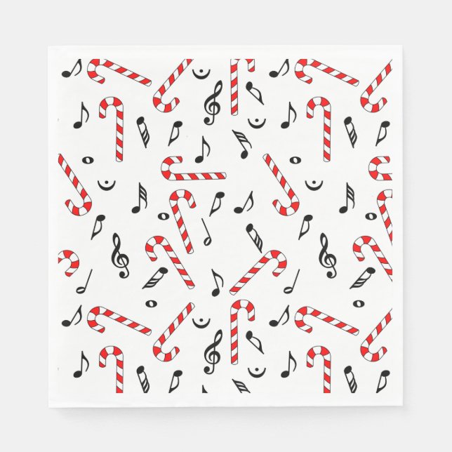 Candy Cane Music Notes  Napkin (Front)