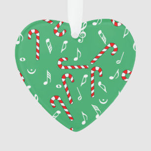 Candy Cane Music Notes Ornament