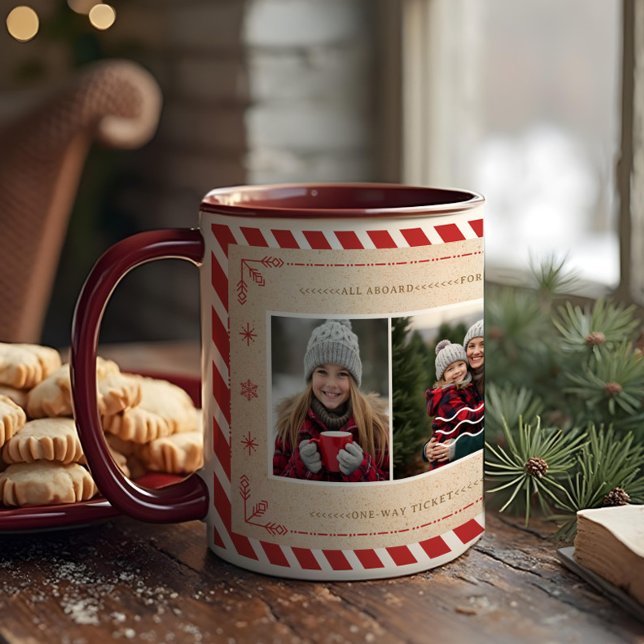 Candy Cane North Pole Express Christmas Photos Mug (Candy Cane North Pole Express Christmas Photos Mug)