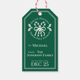 Candy Cane North Pole Express Special Delivery Gift Tags