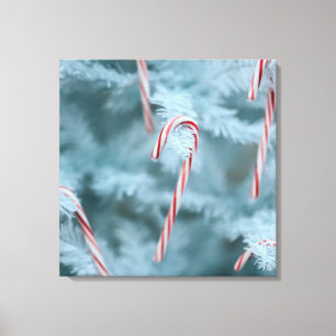 Candy Cane on Tree Canvas Print