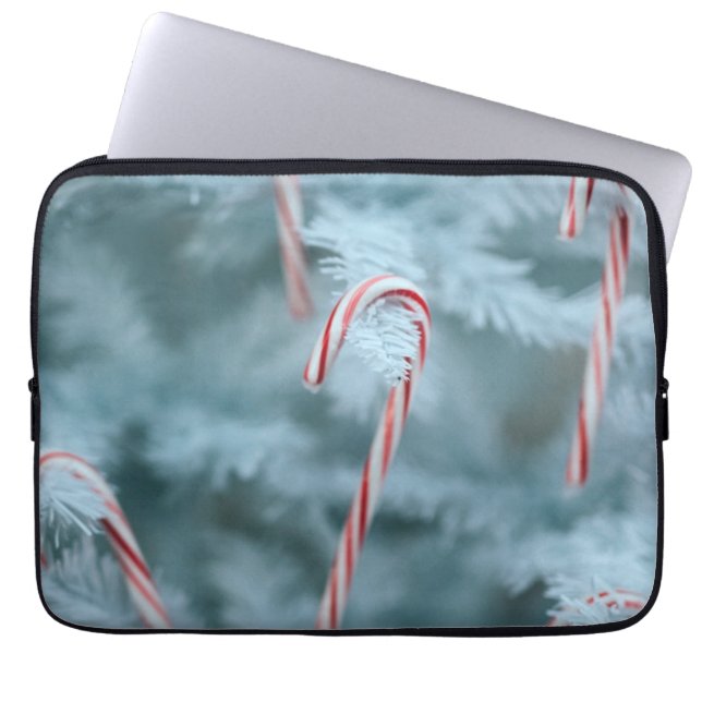 Candy Cane on Tree Laptop Sleeve (Front)