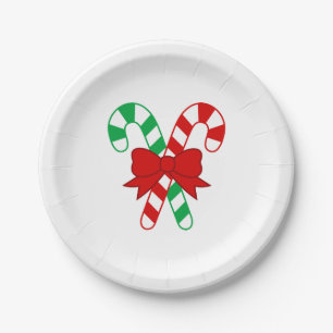 Candy Cane Paper Plates