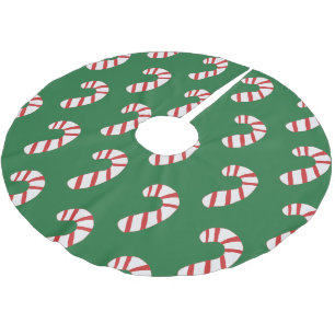 Candy Cane Pattern Brushed Polyester Tree Skirt