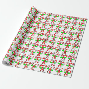 Candy Cane Pattern Christmas Holiday Wrapping Paper