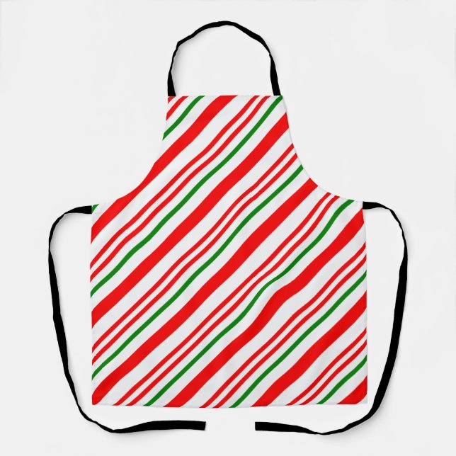Candy Cane Pattern In Red Green White  Apron (Front)