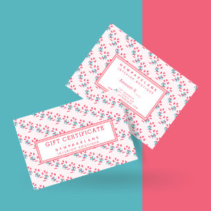 Candy Cane Pattern Pink Christmas Gift Certificate