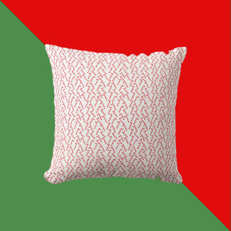 Candy Cane Pattern Red and White Cushion