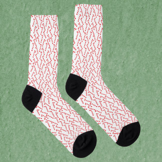 Candy Cane Pattern Red and White Socks