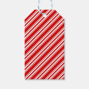 candy cane patterned gift tag