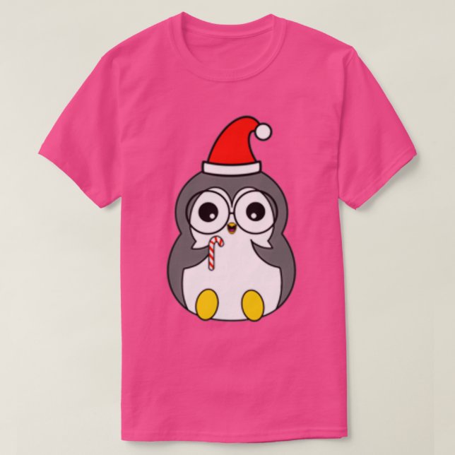 Candy Cane Penguin T-Shirt (Design Front)