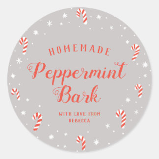 Candy Cane Peppermint Bark Homemade Christmas tag