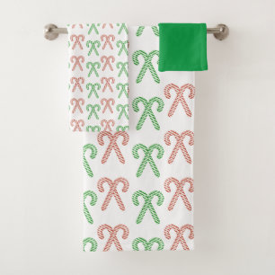 Candy cane/peppermint bath towel set