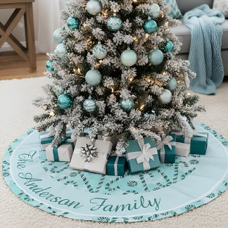 Candy Cane Peppermint Christmas Brushed Polyester Tree Skirt