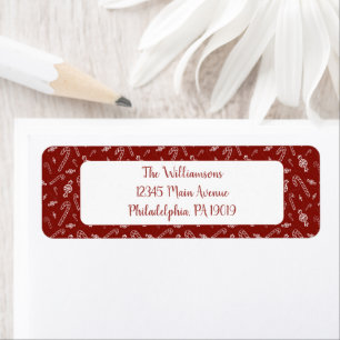 Candy Cane Peppermint Christmas Return Address