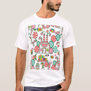 Candy Cane Peppermint Factory Art T-Shirt