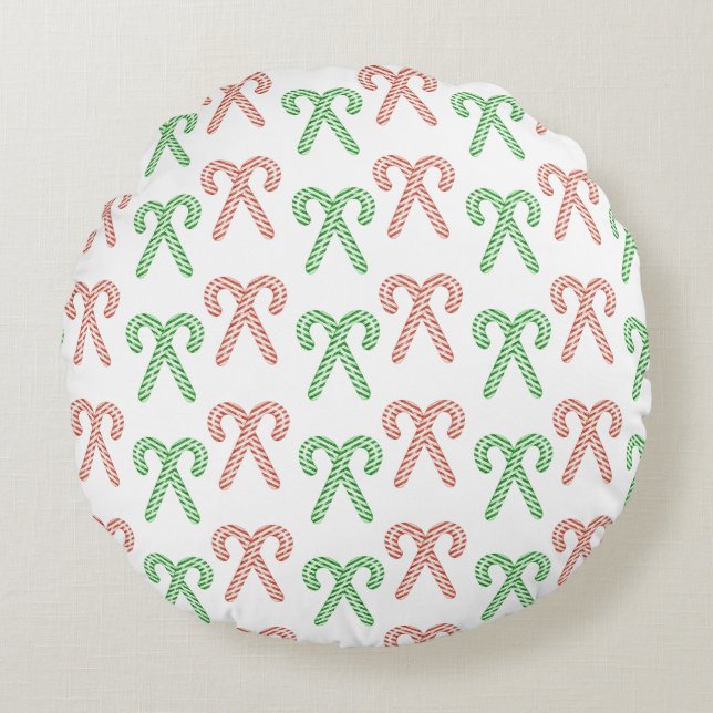 Candy cane/peppermint round cushion (Front)