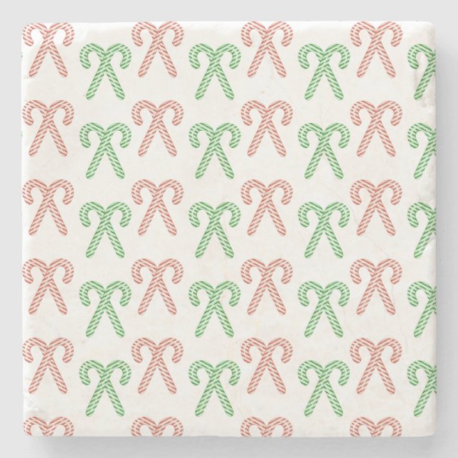 Candy cane/peppermint  stone coaster (Front)