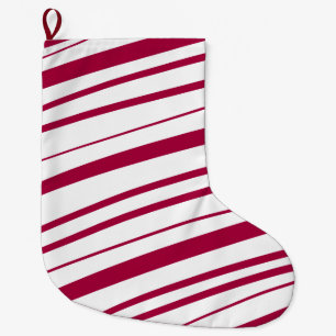 Candy Cane Peppermint Stripe Large Christmas Stocking