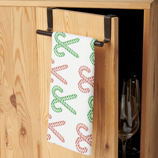 Candy cane/peppermint tea towel (Thirds Fold)