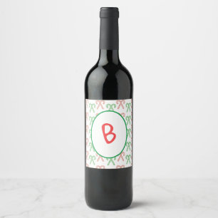 Candy cane/peppermint wine label