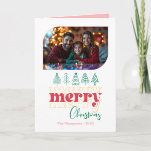 Candy Cane Pop Hand Drawn Merry Christmas Photo Holiday Card