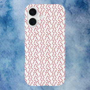Candy Cane Red and White Pattern iPhone 16 Case