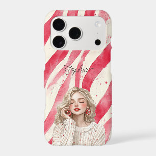 Candy Cane Red Stripes Blonde Girl