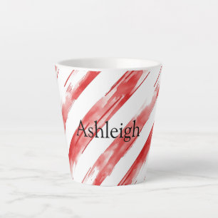 Candy Cane Red Stripes Christmas Latte Mug