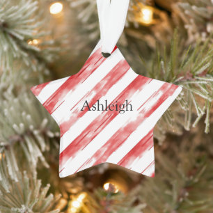 Candy Cane Red Stripes Christmas Ornament