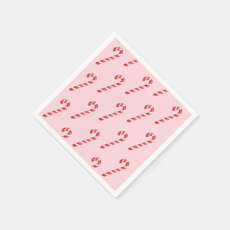 Candy cane red white stripes on pink watercolor  napkin