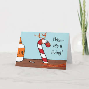 Candy Cane Reindeer Christmas Cards