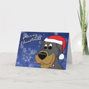 Candy Cane Rottweiler Christmas Card