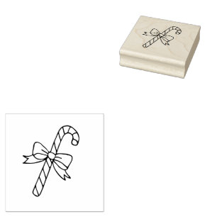 Candy Cane Rubber Stamp