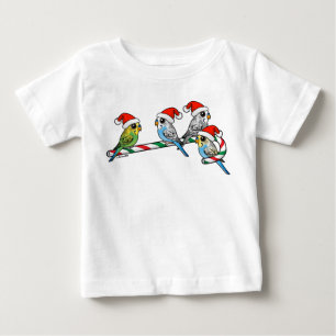 Candy Cane Santa Budgies Baby T-Shirt