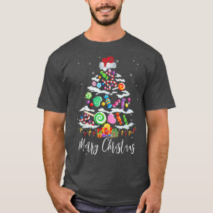 Candy Cane Santa Hat Tree Merry Christmas Yall  T-Shirt