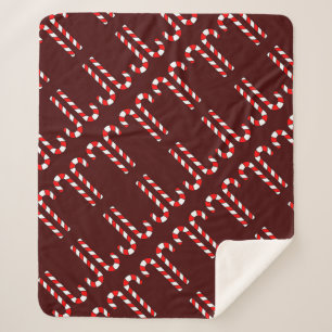 Candy Cane Sherpa Blanket