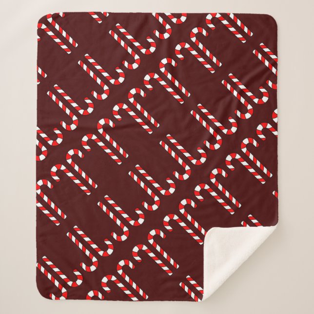 Candy Cane   Sherpa Blanket (Front)
