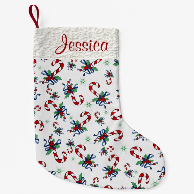 Candy Cane Small Christmas Stocking (Front)