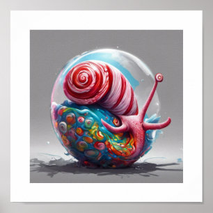 Candy cane snail poster