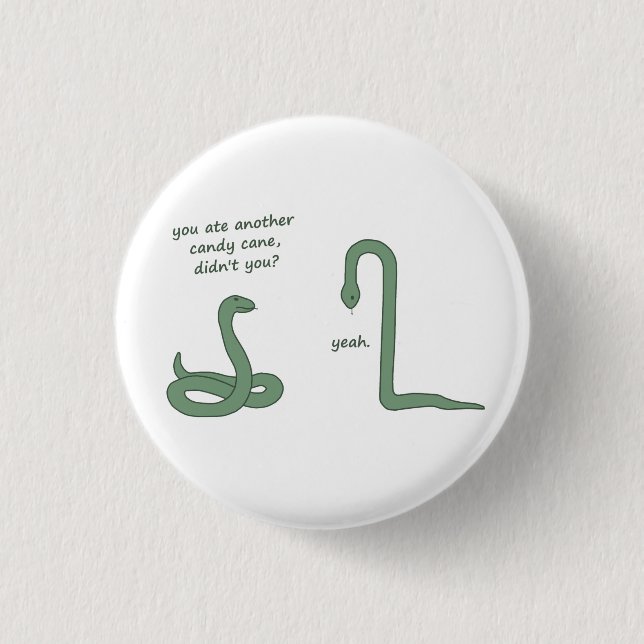 Candy Cane Snake 3 Cm Round Badge (Front)