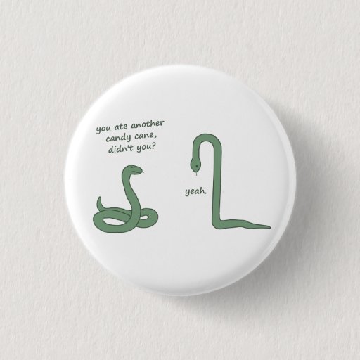 Image of Candy Cane Snake 3 Cm Round Badge