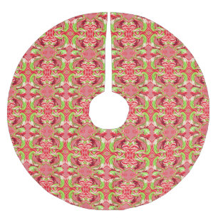 CANDY CANE SNAKE on PINK tree skirt