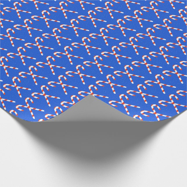 Candy Cane & Snow Christmas Wrapping Paper (Corner)