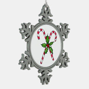Candy Cane Snowflake Ornament