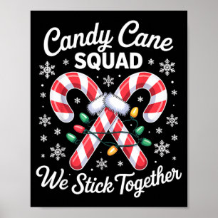 Candy Cane Squad Cute Christmas Matching Design Poster