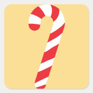 Candy Cane Square Sticker